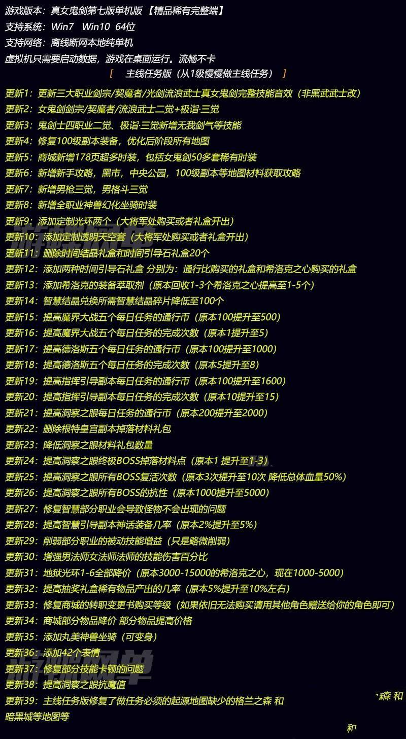 第七版DNF 升级39项极致,亲自测试单机版DNF服务器加上详细的视频设置示例教程