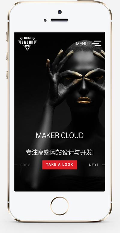 黑高端响应式全屏滚动照片相册艺术设计公司网站的源代码织梦dedecms模板(自适应手机移动终端)