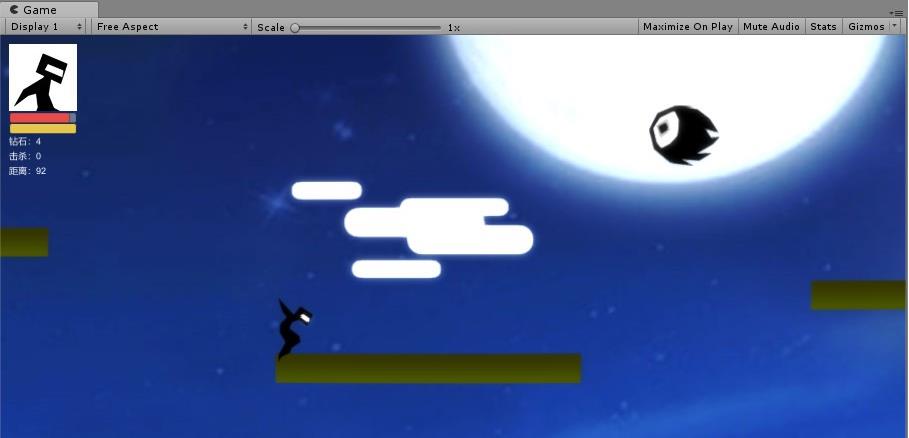 unity3d游戏2d忍者跑酷完整项目源码