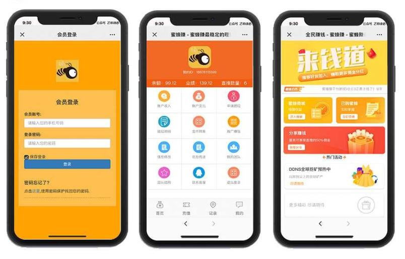 2020新版蜜蜂赚app 运营级养蜜蜂挂机赚钱与理财分红 带金融投资静态返利与资金盘区块源码
