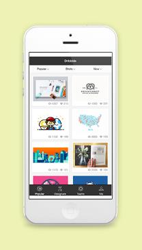 网格排版艺术作品展示英文仿Dribbble小程序