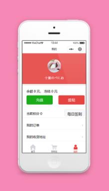 积分签到微信商城个人钱包订单管理程序源码