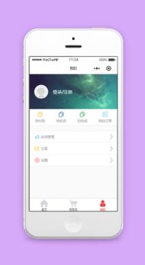 简单大气微商城个人中心登录注册页程序源码