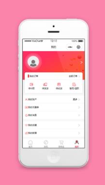 红色风格个人账户订单数据查询商城中心源码