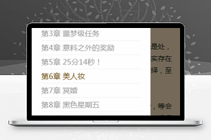 侧边栏拉出小说章节选择微信阅读程序源码