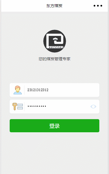 东方煤炭:登录界面